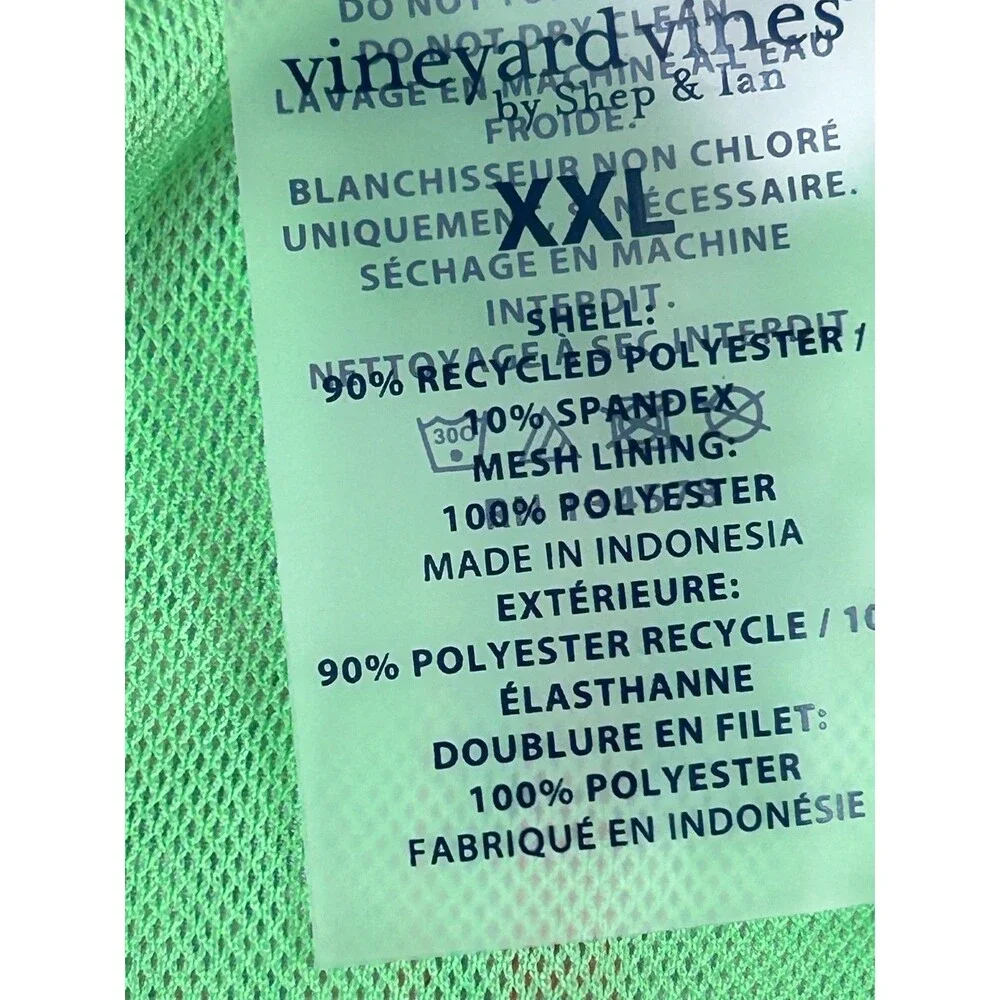 Vineyard Vines Swim Trunks Mens 2XL Pink Green Mesh Lining 7